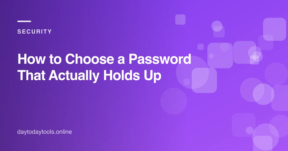 How to Choose a Password That Actually Holds Up