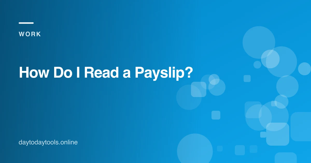 How Do I Read a Payslip?