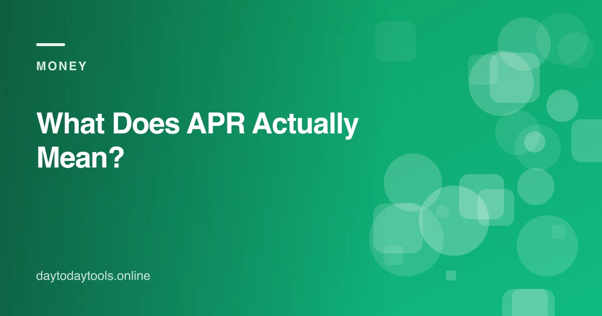What Does APR Actually Mean?